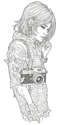 Maxine Caulfield. Polaroid Camera. Butterfly. Train rails. Revolver. Death. Dark Room. Life is Strange. tattoo design idea