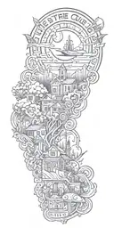 A tattoo paying a tribute to "Vortex Club" poster from the game "Life is Strange" tattoo design idea