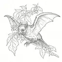 fruit bat tattoo design idea