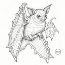 fruit bat tattoo design idea