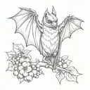 fruit bat tattoo design idea