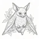 fruit bat hugging my fore arm tattoo design idea