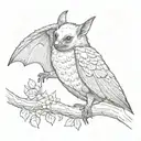 fruit bat hugging my fore arm tattoo design idea