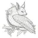 fruit bat hugging my fore arm tattoo design idea