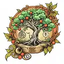giving tree tattoo design idea