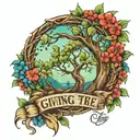 giving tree tattoo design idea
