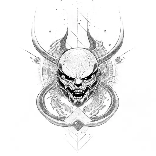 electric demon tattoo design idea