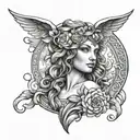 Greek goddess nyx tattoo design idea