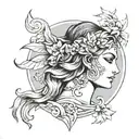 Greek goddess nyx tattoo design idea