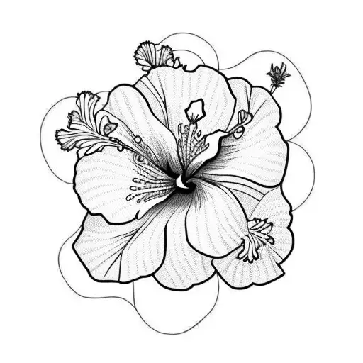Hibiscus Bouquet Tropical Tattoo Design – Tattoos Wizard Designs