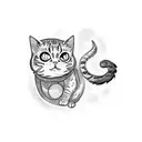 back cat crazy tattoo design idea