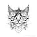 back cat crazy tattoo design idea