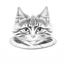 back cat crazy tattoo design idea