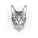 back cat crazy tattoo design idea