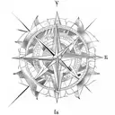 lighthouse with compass and dragon tattoo design idea