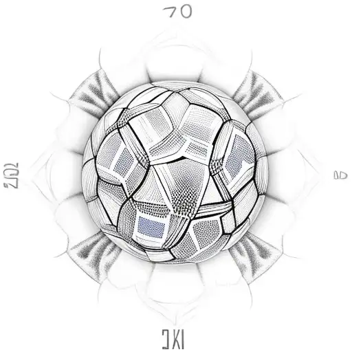 cross with soccer ball under it and clouds surrounding  tattoo design idea