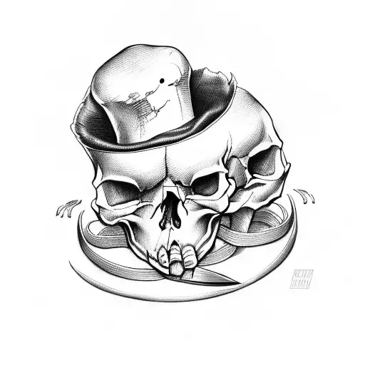 skull, spine, dumble, and chef hat and knife tattoo design idea