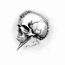 skull and spine, dumble, and chef hat and knife tattoo design idea