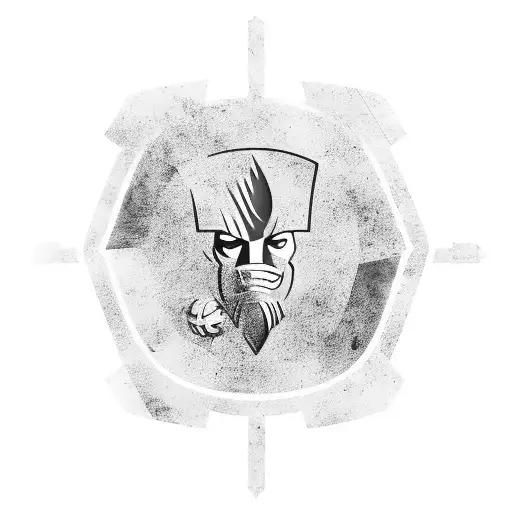 Combine the Sparta Prague logo with a black and grey depiction of a darts board tattoo design idea