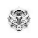 Harley Davidson motorcycle merging with a circuit board tattoo design idea