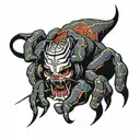 spider biting tattoo design idea