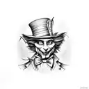 mad hatter tattoo design idea