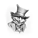 mad hatter tattoo design idea