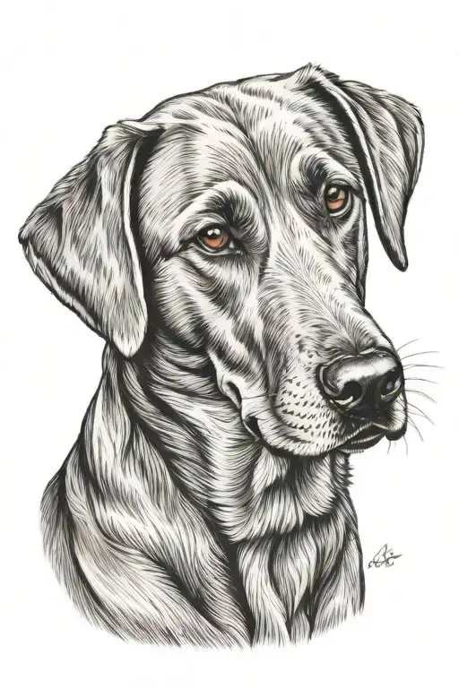 silver labrador retriever tattoo design idea