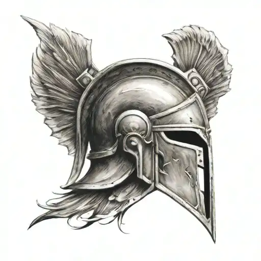 Spartan helmet spear background  tattoo design idea