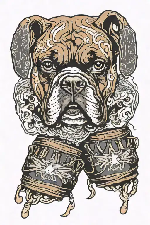 boxer dog gloves boxing gloves hanging tattoo design idea