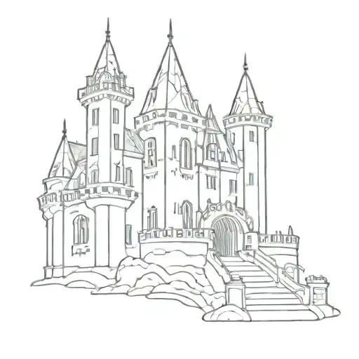 tattoo castle lil peep design, lil peep castle, tribal tattoo, neo tribal tattoo, castle tattoo, y2k, black tattoo tattoo design idea