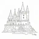 tattoo castle lil peep design, lil peep castle, tribal tattoo, neo tribal tattoo, castle tattoo, y2k, black tattoo tattoo design idea