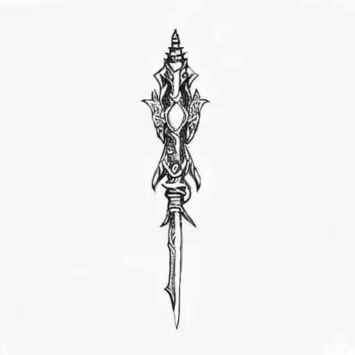 a shaman's wand tattoo design idea