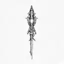 a shaman's wand tattoo design idea