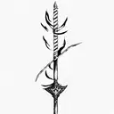 a shaman's wand tattoo design idea