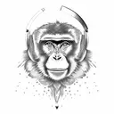 monkey on a Porsche tattoo design idea
