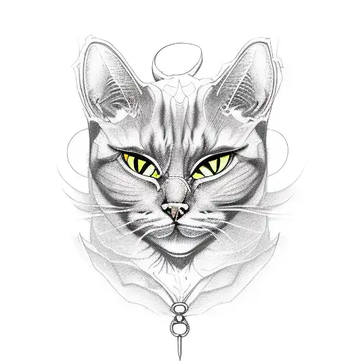 Cat-demon tattoo design idea