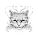 Cat-demon tattoo design idea