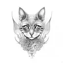 Cat-demon tattoo design idea