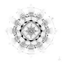 An intricate mandala design, featuring constellations and zodiac signs, representing the balance between fantasy and reality. tattoo design idea