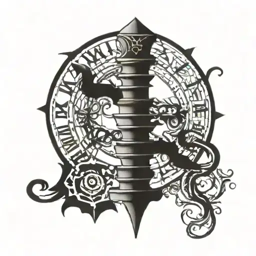 Spinal Tattoo with Roman numerals tattoo design idea