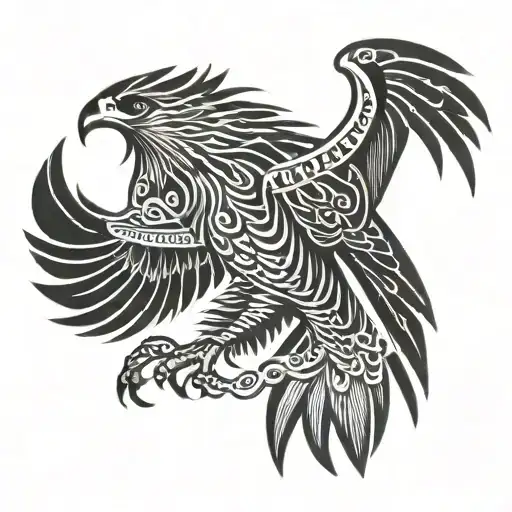 hawk osprey eagle soaring tattoo design idea