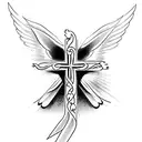 Christian Cross with doves tattoo design idea