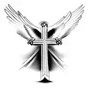 Christian Cross with doves tattoo design idea