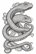 eel and octopus wrapping its tentacles tattoo design idea