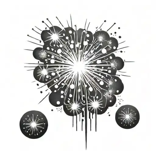 fireworks exploding tattoo design idea
