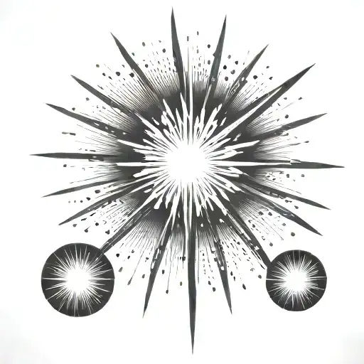 fireworks exploding tattoo design idea