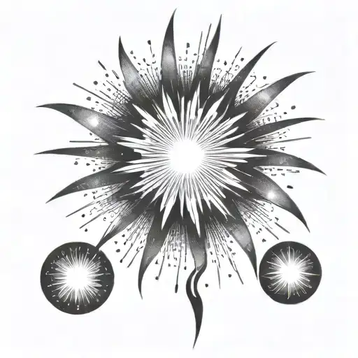 fireworks exploding tattoo design idea