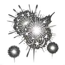 fireworks exploding tattoo design idea