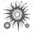 fireworks exploding tattoo design idea